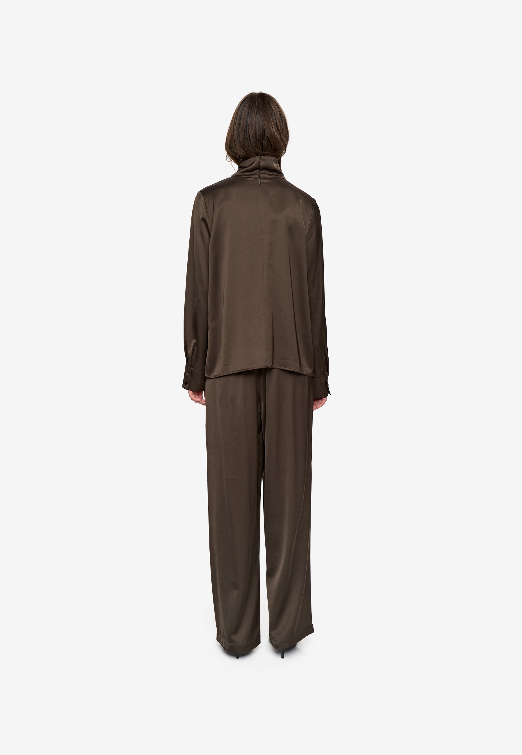 minimum female Paulina blouse 4482 Long Sleeved Blouse 0812 Turkish Coffee