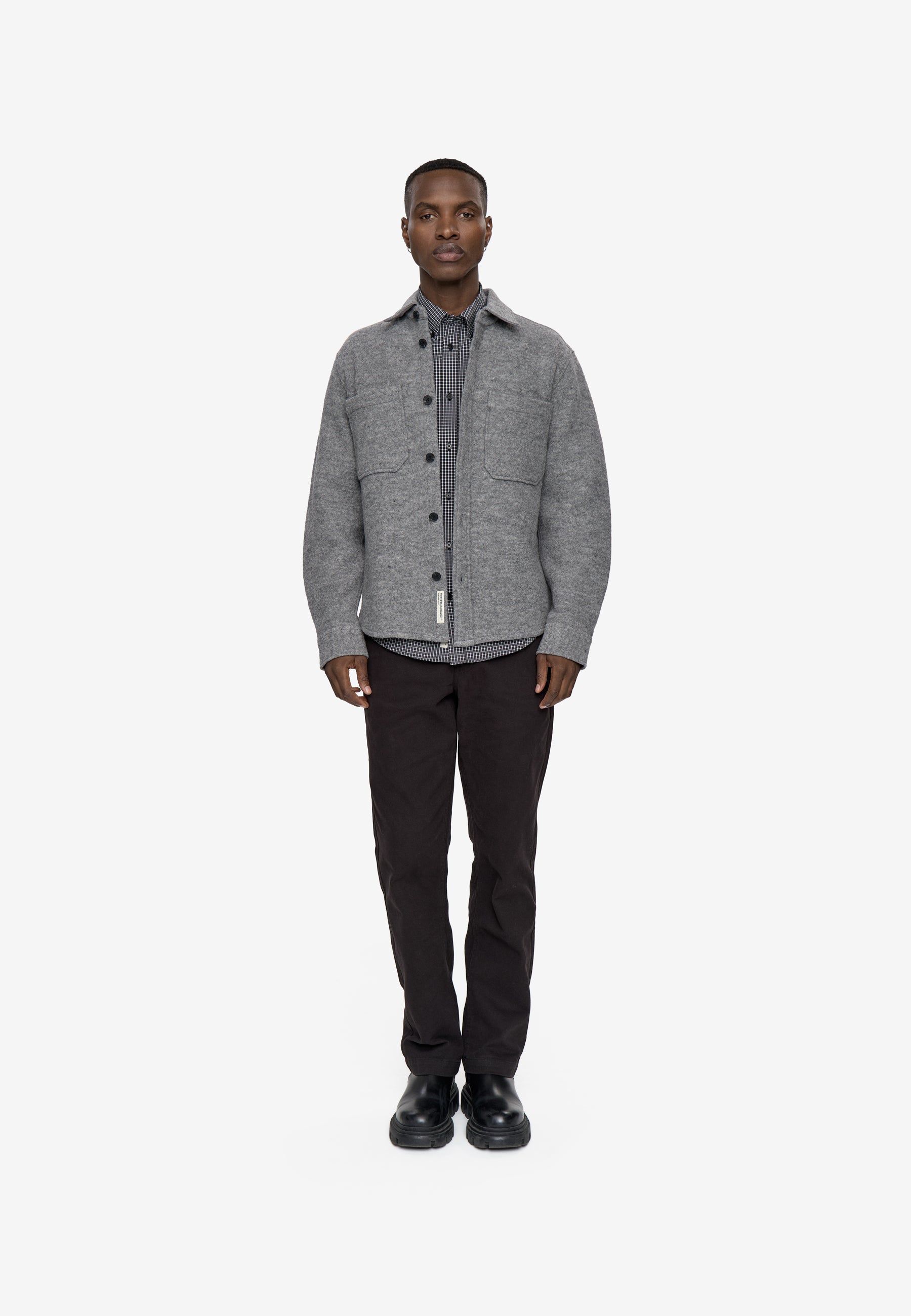 minimum male Dominic rlx shirt 4848 Overshirt 990M Mid Grey Melange