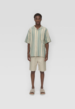 minimum male Hayden reg ss striped shirt 4577 Short Sleeved Shirt 5107 Chinois green