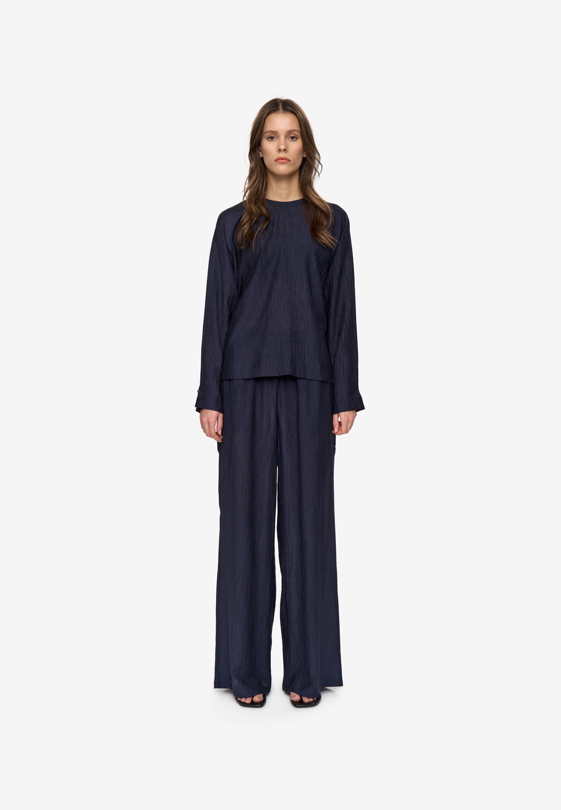 minimum female Kaisa ls blouse 4587 Long Sleeved Blouse 3922 Sky Captain