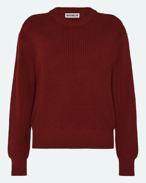 minimum female Mikala jumper G006 GOTS Jumper 1534 Merlot
