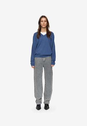 minimum female Minna v-n jumper 3801 Jumper 3929 Blue Horizon