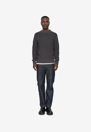 minimum male Rob basic knit sweater G006 GOTS Sweater 1912 Volcanic Ash