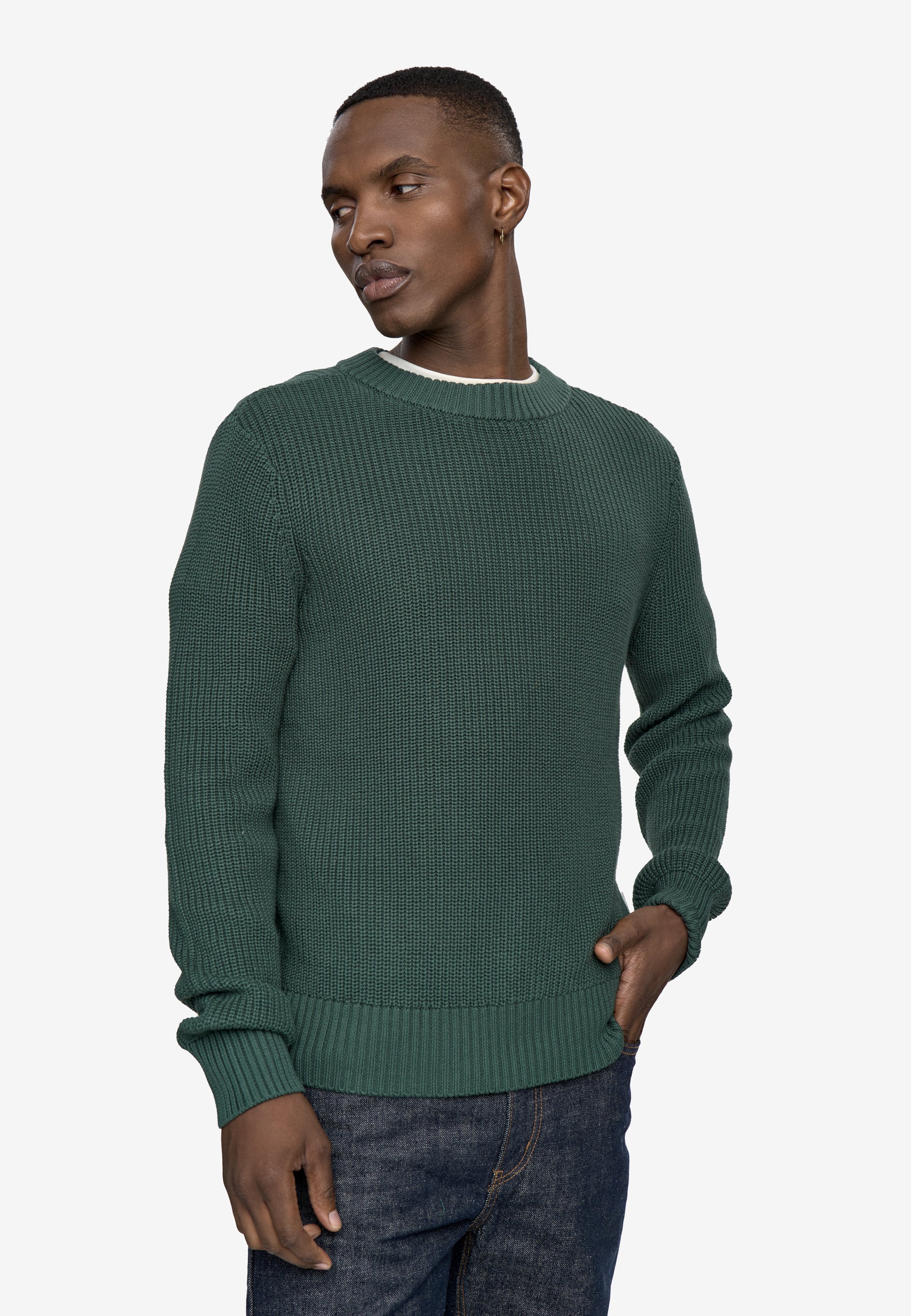 minimum male Rob basic knit sweater G006 GOTS Sweater 5913 Garden Topiary